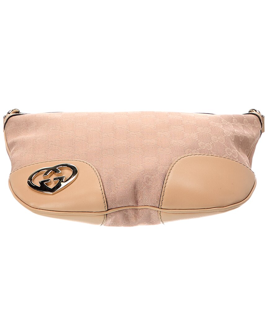 Gucci Beige Lambskin Leather Gg Tote (Authentic Pre-Loved)
