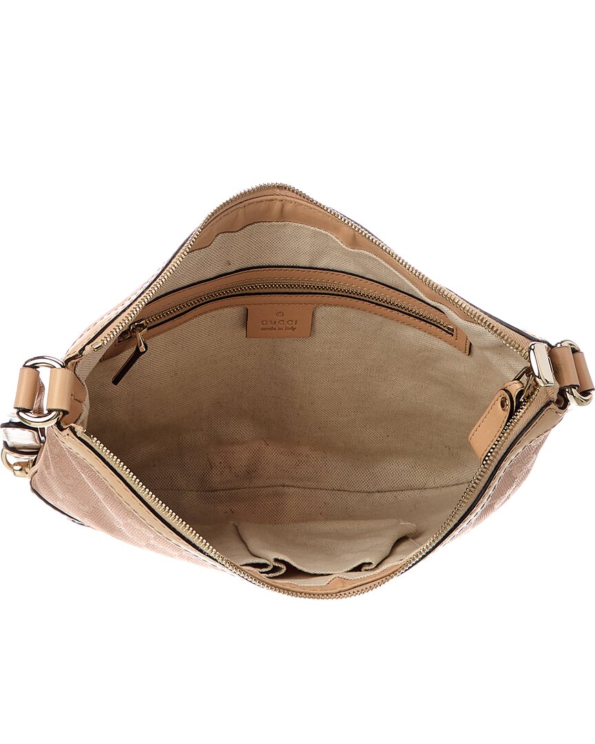 Gucci Beige Lambskin Leather Gg Tote (Authentic Pre-Loved)