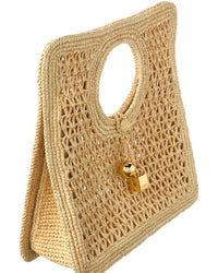 Jacquemus Jacquemus Spiaggia Small Raffia Square Tote