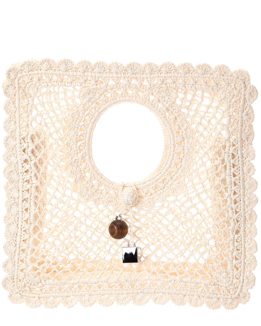 Jacquemus Spiaggia Small Raffia Square Tote