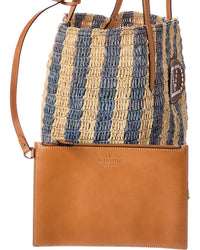 Valentino Vlogo Signature Raffia Tote