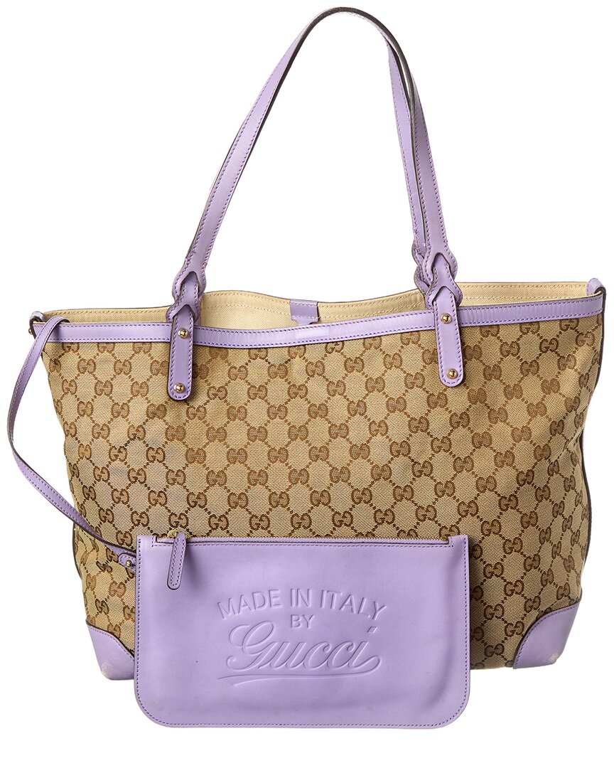 Gucci Purple Not Selected Canvas Craft Tote (Authentic Pre-Loved)