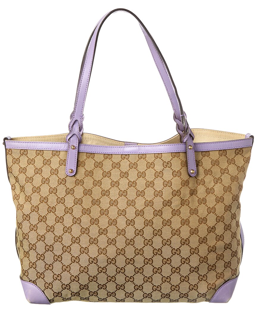 Gucci Purple Not Selected Canvas Craft Tote (Authentic Pre-Loved)