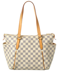 Louis Vuitton White Damier Azur Coated Canvas Damier Azur Totally Pm (Authentic