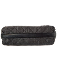 Chanel Black Denim Calfskin Leather Denim Quilted Tote (Authentic Pre-Loved)
