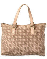 Fendi Pink Zucchino Canvas Zucchino Shopper Tote (Authentic Pre-Loved)