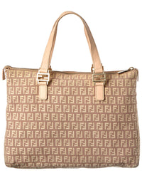 Fendi Pink Zucchino Canvas Zucchino Shopper Tote (Authentic Pre-Loved)