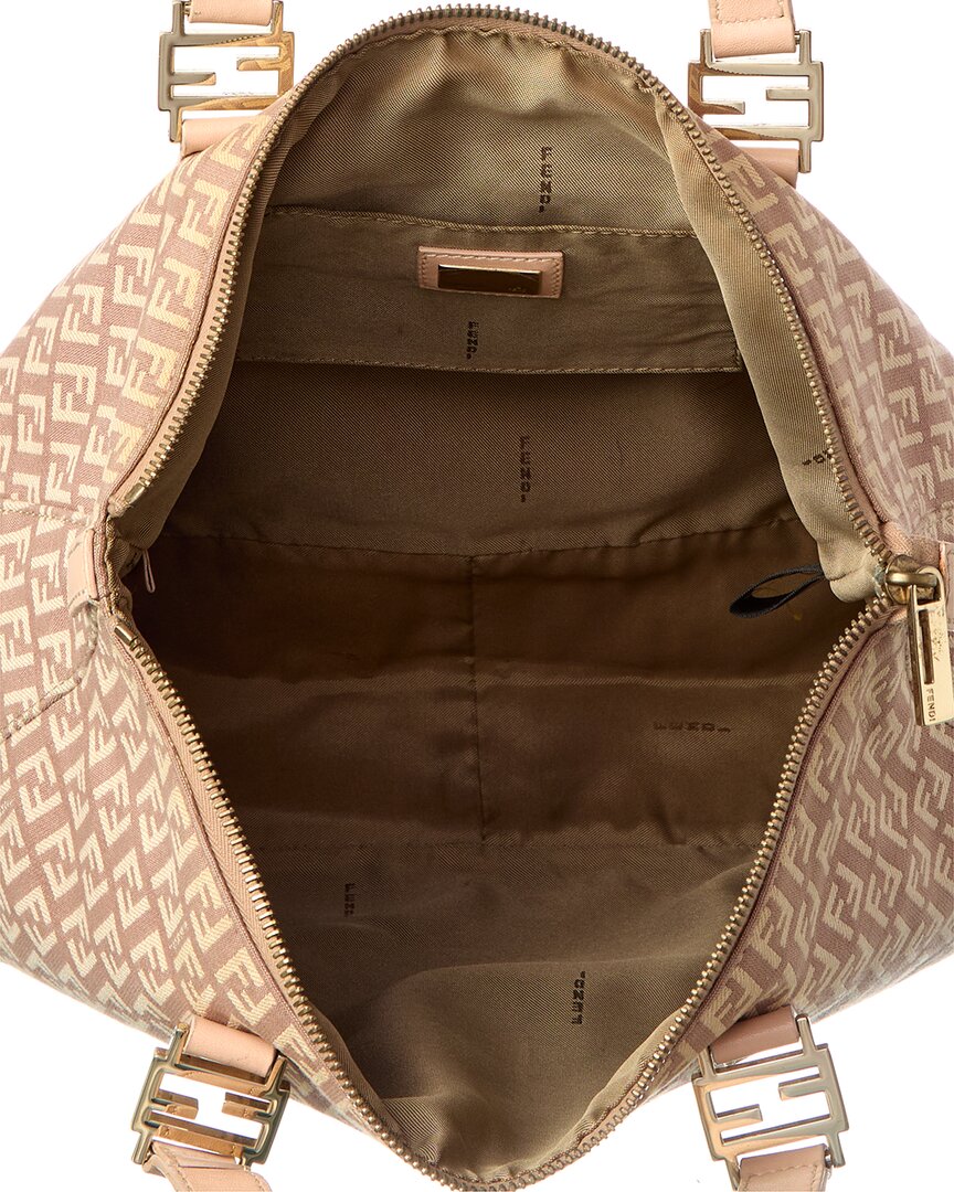 Fendi Pink Zucchino Canvas Zucchino Shopper Tote (Authentic Pre-Loved)