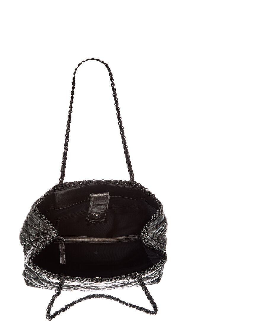 Chanel Black Lambskin Leather Cc Tote (Authentic Pre-Loved)