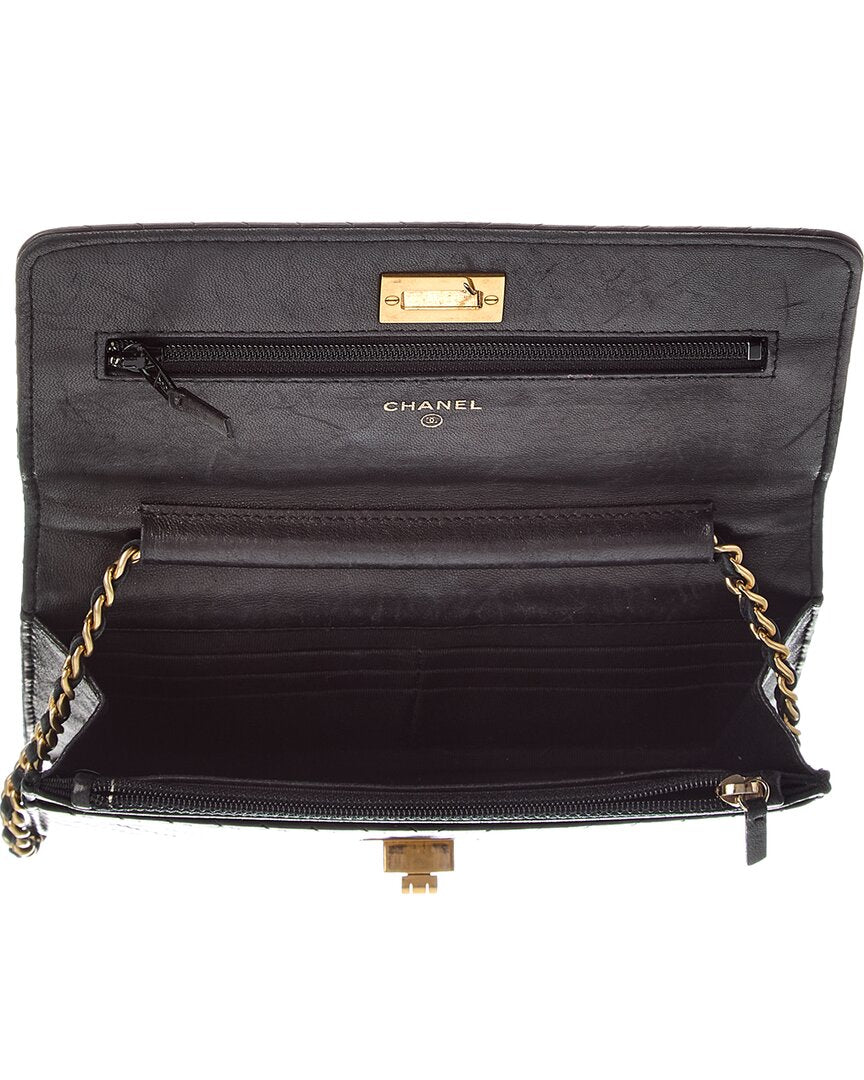 Chanel Chanel Black Lambskin Leather V-Stitch Tote (Authentic Pre-Loved)