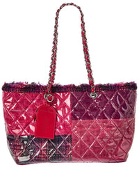 Chanel Pink/Purple Patent Leather Cc Tote (Authentic Pre-Loved)