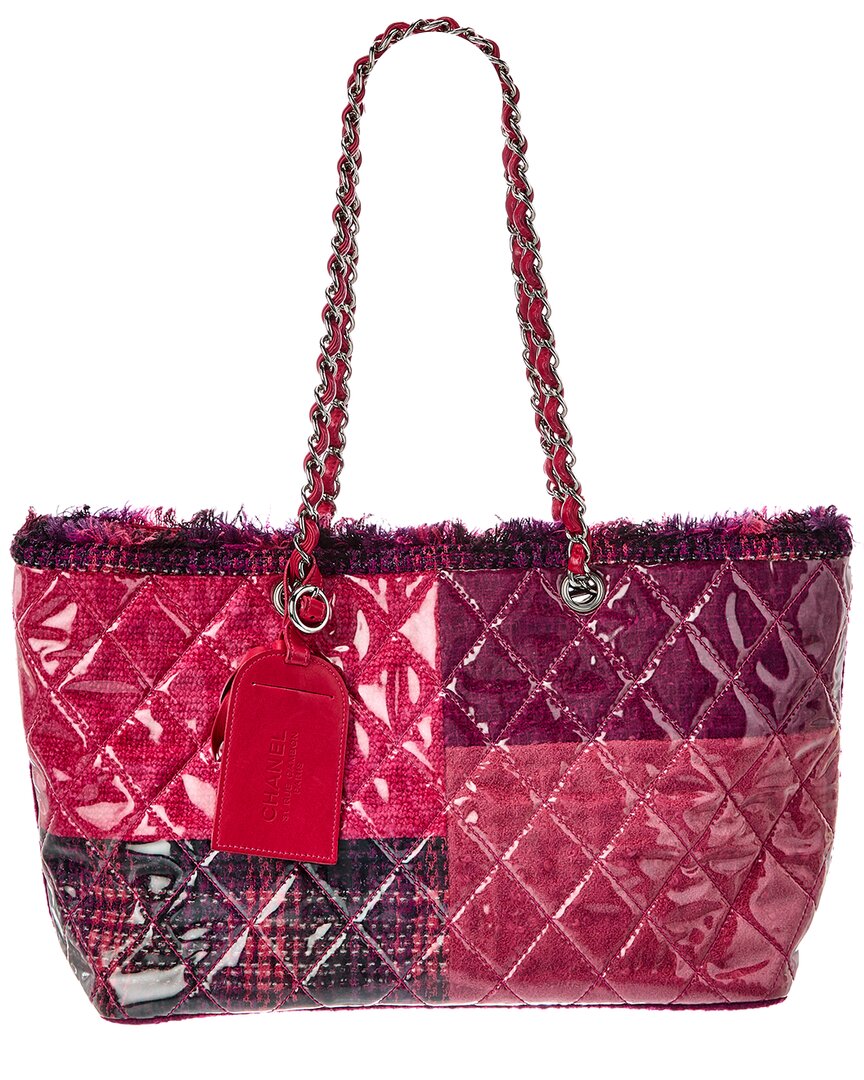 Chanel Pink/Purple Patent Leather Cc Tote (Authentic Pre-Loved)