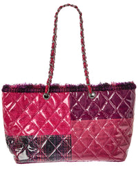 Chanel Pink/Purple Patent Leather Cc Tote (Authentic Pre-Loved)