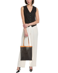 Celine Triomphe Medium Canvas & Leather Tote
