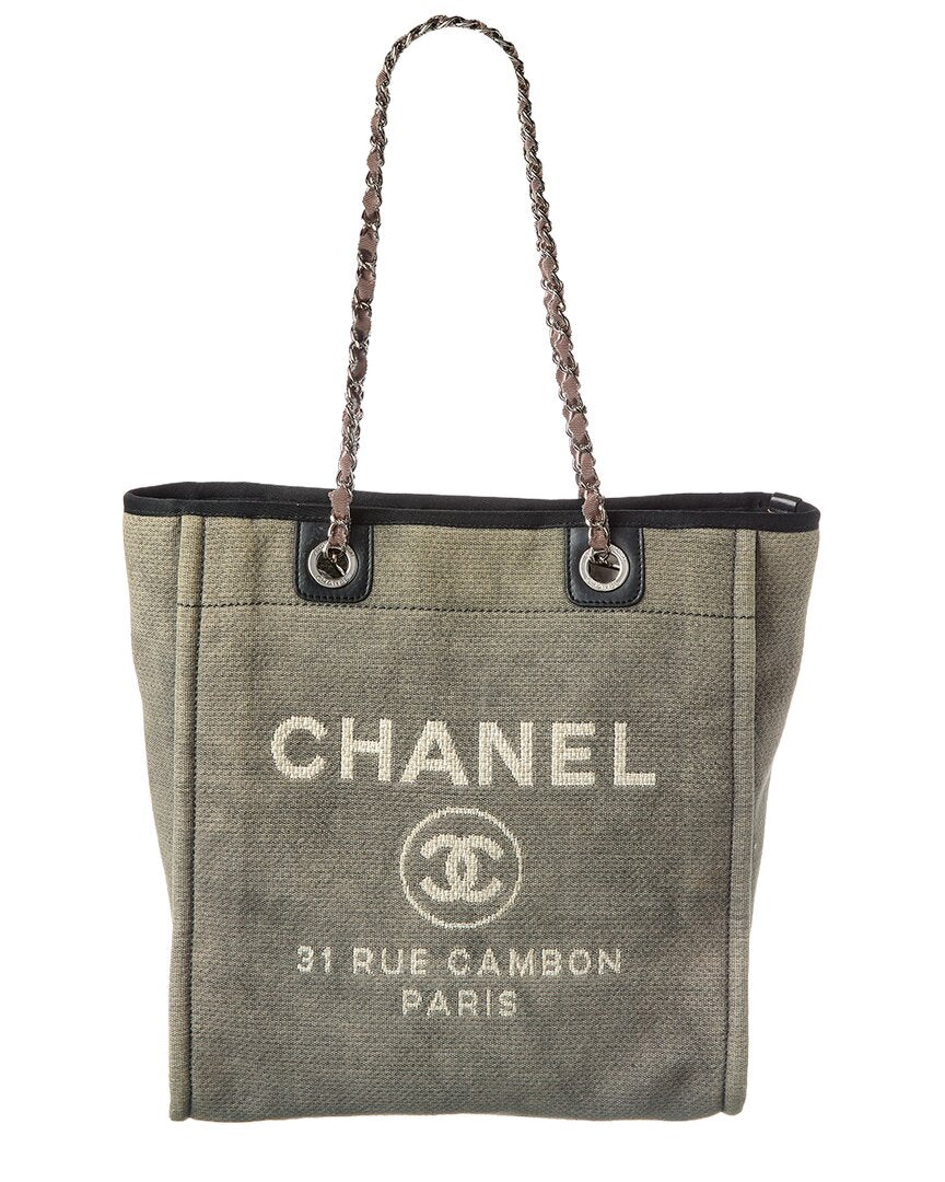 Chanel Blue Denim Deavuille Mm Tote (Authentic Pre-Loved)