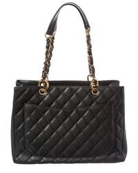 Chanel Black Caviar Leather Grand Shopping Tote (Authentic Pre-Loved)