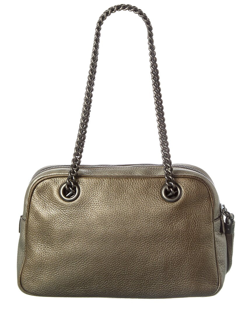 Gucci Grey Lambskin Leather Soho Chain Tote (Authentic Pre-Loved)