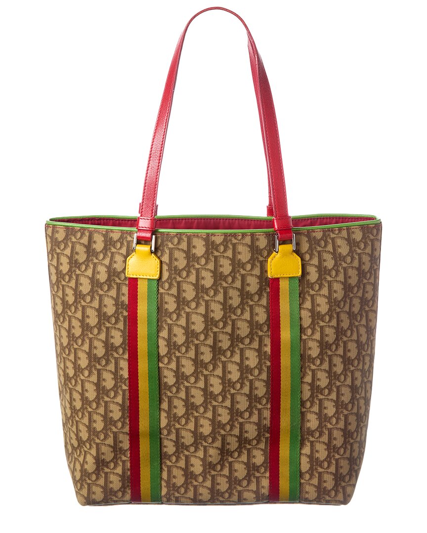 Dior Dior Multi Trotter Canvas Rasta Tote (Authentic Pre-Loved)