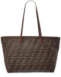 FENDI Fendi Brown Canvas Zucca Roll Tote Bag (Authentic Pre-Loved)