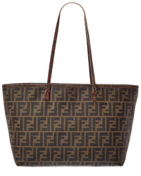 FENDI Fendi Brown Canvas Zucca Roll Tote Bag (Authentic Pre-Loved)