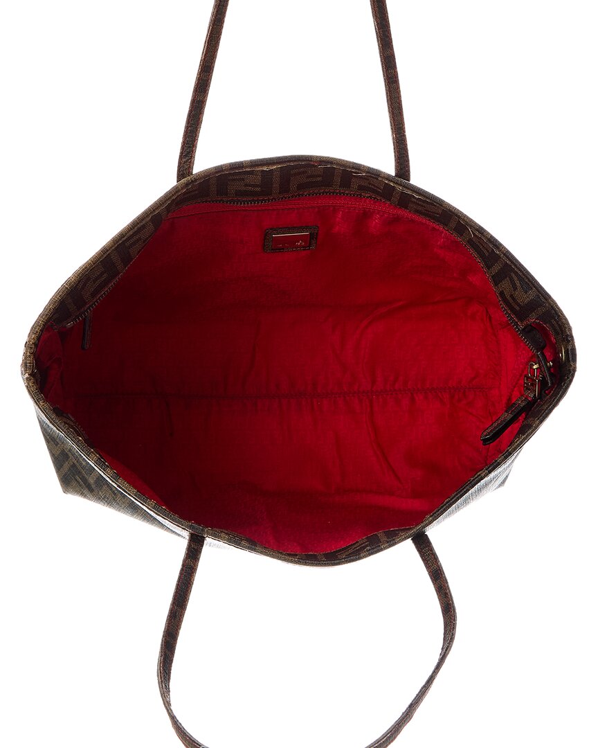 FENDI Fendi Brown Canvas Zucca Roll Tote Bag (Authentic Pre-Loved)