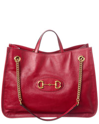 Gucci Gucci Red Calf Leather Horsebit 1955 Chain Tote (Authentic Pre-Loved)