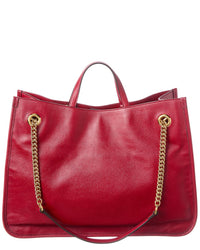 Gucci Gucci Red Calf Leather Horsebit 1955 Chain Tote (Authentic Pre-Loved)