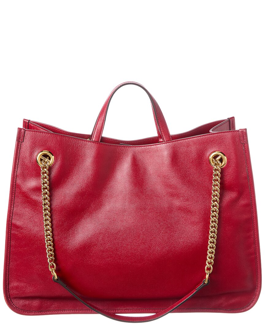 Gucci Gucci Red Calf Leather Horsebit 1955 Chain Tote (Authentic Pre-Loved)