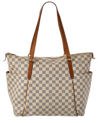 Louis Vuitton Louis Vuitton White Damier Azur Coated Canvas Totally Gm (Authentic Pre-Loved)