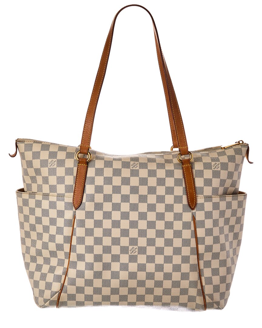 Louis Vuitton Louis Vuitton White Damier Azur Coated Canvas Totally Gm (Authentic Pre-Loved)