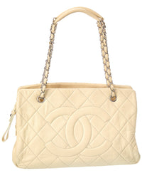 Chanel Chanel Neutral Quilted Leather Coco Mark Tote (Authentic Pre-Loved)