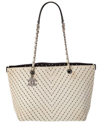 Chanel Chanel Neutral Leather Coco Mark Tote (Authentic Pre-Loved)
