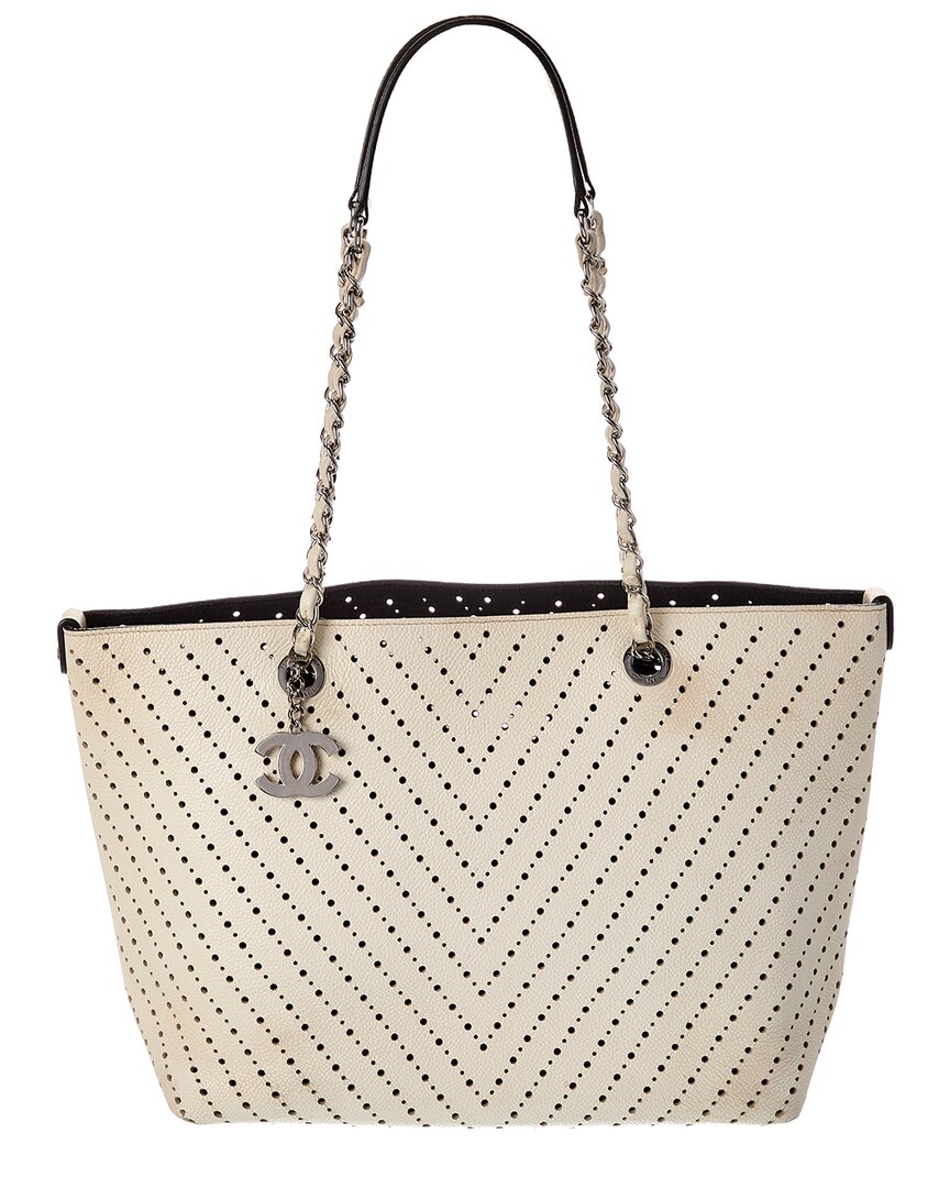 Chanel Chanel Neutral Leather Coco Mark Tote (Authentic Pre-Loved)