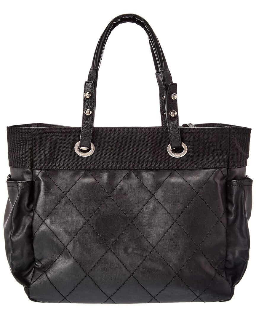 Chanel Chanel Black Quilted Leather Paris Biarritz Tote B (Authentic Pre-Loved)