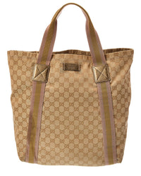 Gucci Gucci Beige Canvas Medium Vertical Tote 189669 (Authentic Pre-Loved)