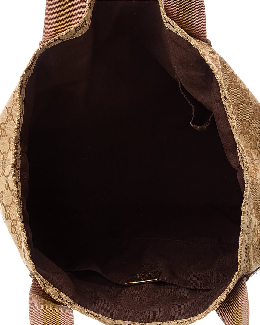 Gucci Gucci Beige Canvas Medium Vertical Tote 189669 (Authentic Pre-Loved)