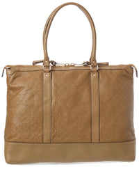 Gucci Gucci Brown Leather Gg Crystal Tote (Authentic Pre-Loved)