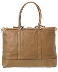 Gucci Gucci Brown Leather Gg Crystal Tote (Authentic Pre-Loved)