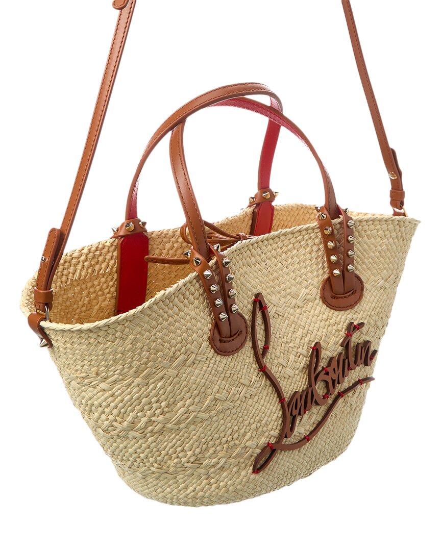 Christian Louboutin Cabata Mini Raffia & Leather Basket Tote