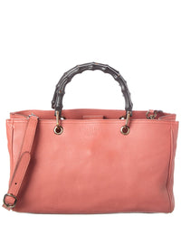 Gucci Gucci Pink Pebbled Calf Bamboo Shopper (Authentic Pre-Loved)