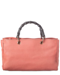 Gucci Gucci Pink Pebbled Calf Bamboo Shopper (Authentic Pre-Loved)
