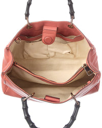 Gucci Gucci Pink Pebbled Calf Bamboo Shopper (Authentic Pre-Loved)