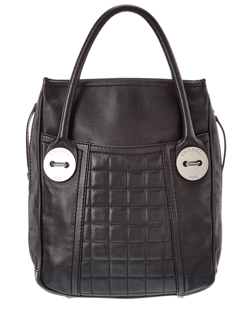 Chanel Chanel Black Quilted Caviar Leather Chocolate Bar Tote (Authentic Pre-Loved)
