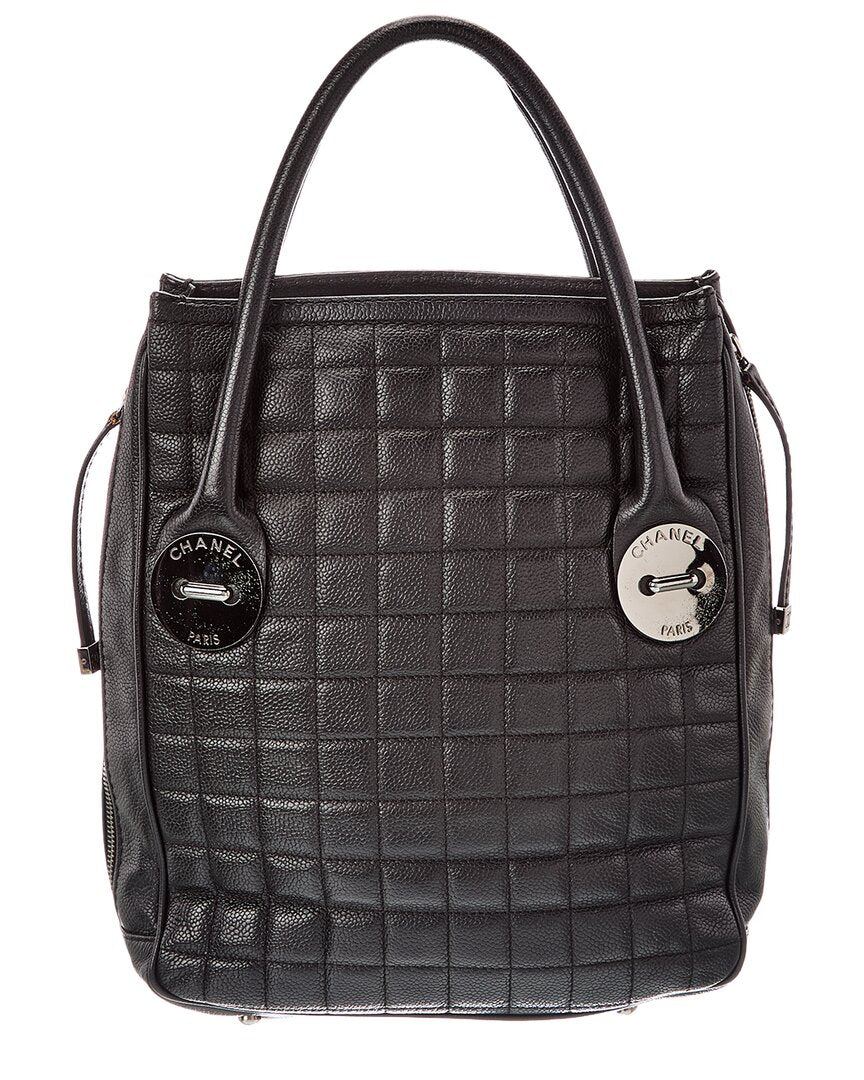 Chanel Chanel Black Quilted Caviar Leather Chocolate Bar Tote (Authentic Pre-Loved)