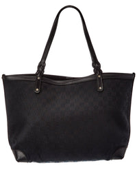 Gucci Gucci Black Gg Canvas & Leather Craft Tote (Authentic Pre-Loved)