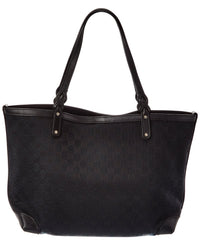 Gucci Gucci Black Gg Canvas & Leather Craft Tote (Authentic Pre-Loved)