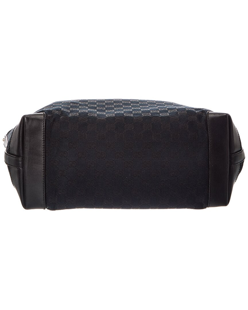 Gucci Gucci Black Gg Canvas & Leather Craft Tote (Authentic Pre-Loved)