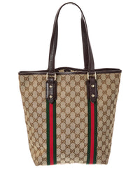 Gucci Gucci Beige Gg Canvas & Leather Jolicoeur Shopper Tote (Authentic Pre-Loved)