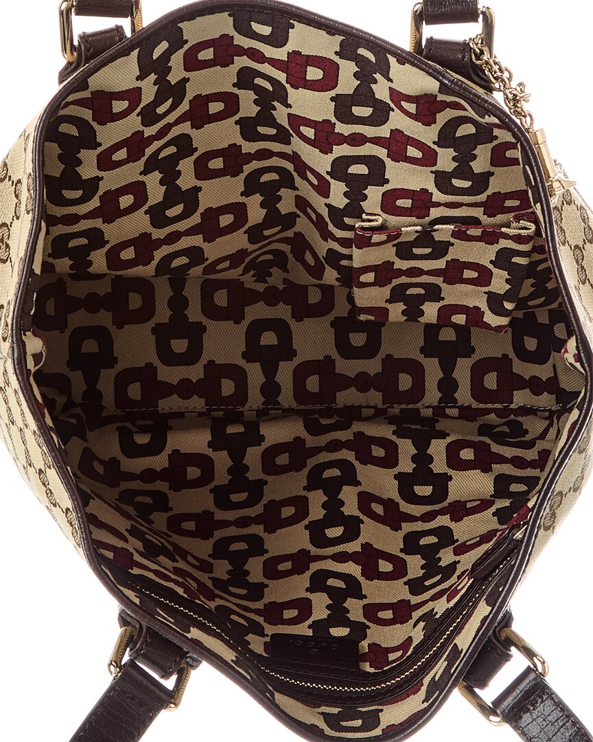 Gucci Gucci Beige Gg Canvas & Leather Jolicoeur Shopper Tote (Authentic Pre-Loved)