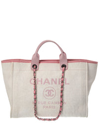 Chanel White Monogram Canvas Deauville Tote (Authentic Pre-Loved)
